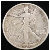 1917-D REV. WALKING LIBERTY HALF VF