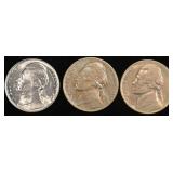 1939-P,D,S JEFFERSON NICKELS CH/GEM BU