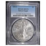 2014 AMERICAN SILVER EAGLE PCGS MS70