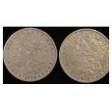 1878 7TF REV 79 & 1879 MORGAN DOLLARS XF