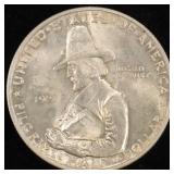 1921 PILGRIM SILVER COMMEM HALF CH BU