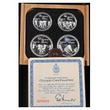 1976 CANADIAN OLYMPIC  STERLING SILV PR 4-COIN SET