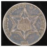 1861 3-CENT SILVER AU