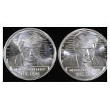 (2) 1 OZ .999 SILV NEVER SURRENDER THE DON ROUNDS