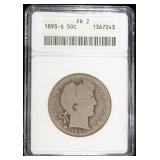 1893-S BARBER HALF DOLLAR ANACS FR-2