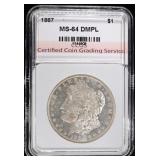 1887 MORGAN DOLLAR CCGS CH/GEM BU DMPL