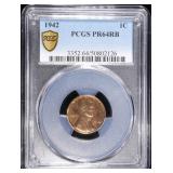 1942 LINCOLN CENT PCGS PR-64 RB