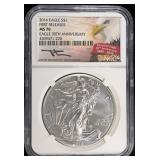 2016 SILVER EAGLE NGC MS-70