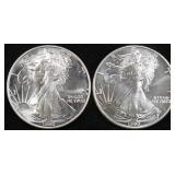 (2) 1990 AMERICAN SILVER EAGLES