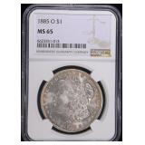 1885-O MORGAN DOLLAR NGC MS65