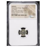 135-37 BC HASMONEAN KINGS AE PRUTAH NGC