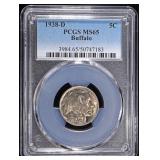 1938-D BUFFALO NICKEL PCGS MS-65