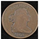 1803 DRAPED BUST HALF CENT FINE