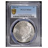 1884-O MORGAN DOLLAR PCGS MS-65