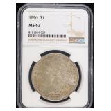 1896 MORGAN DOLLAR NGC MS63