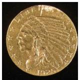 1925-D $2.5 GOLD INDIAN AU RIM DAMAGE