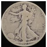 1921-D WALKING LIBERTY HALF DOLLAR VG