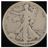 1921-S WALKING LIBERTY HALF DOLLAR VG