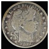 1892 BARBER HALF DOLLAR FINE