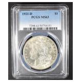 1921-D MORGAN DOLLAR PCGS MS63