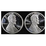 (2) 1 OZ .999 SILVER WHEAT CENT DESIGN ROUNDS