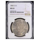 1884-O MORGAN DOLLAR NGC MS63