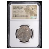 c.95-75 BC PHILIP I AR TETRADRACHM NGC XF