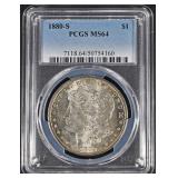 1880-S MORGAN DOLLAR PCGS MS64