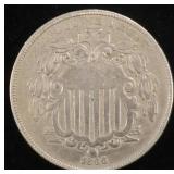 1866 RAYS SHIELD NICKEL VF