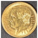 1918 MEXICO 2.5 PESOS GOLD COIN