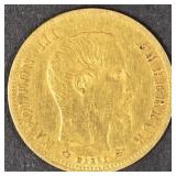 1859 FRANCE 5 FRANC GOLD COIN