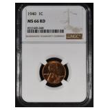 1940 LINCOLN CENT MS66RD NGC