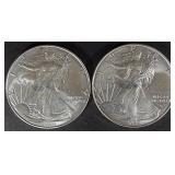 (2) 1 OZ .999 SILVER 2024 AMERICAN SILVER EAGLES