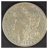 1886-O MORGAN DOLLAR XF/AU