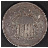 1866 RAYS SHIELD NICKEL VF