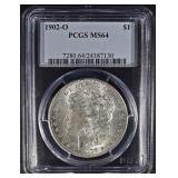 1902-O MORGAN DOLLAR PCGS MS-64