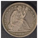 1860-S SEATED LIBERTY HALF DOLLAR FINE