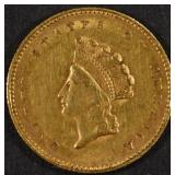 1854 TYPE 2 GOLD DOLLAR AU CLEANED