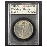 1940-S WALKING LIBERTY HALF ACG SUPERB GEM BU