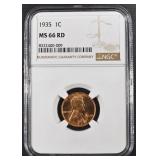 1935 LINCOLN CENT MS66RD NGC