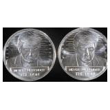 (2) 1 OZ .999 SILVER NEVER SURRENDER THE DON