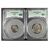 2 CAC GRADED SILVER TYPE COINS