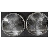 (2) 1 OZ .999 SILV NEVER SURRENDER THE DON ROUNDS