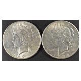 1923-S & 1926-S PEACE DOLLARS AU