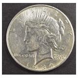 1934-D PEACE DOLLAR AU