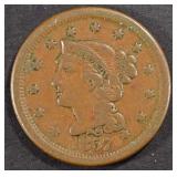 1857 LARGE CENT XF