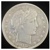 1915-D BARBER HALF DOLLAR XF/AU