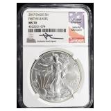 2017 SILVER EAGLE NGC MS-70 FIRST RELEASE