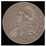 1831 BUST HALF DOLLAR XF