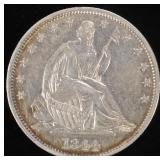 1844 SEATED LIBERTY HALF DOLLAR AU